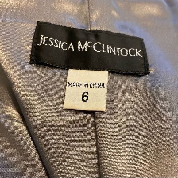 Jessica McClintock strapless Black and Pewter Gray mini dress size 6 NWT - Picture 3 of 7